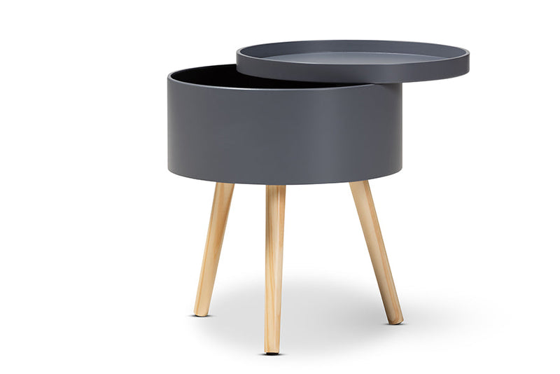 Cordoba Gray Wood End Table w/Removable Top Baxton