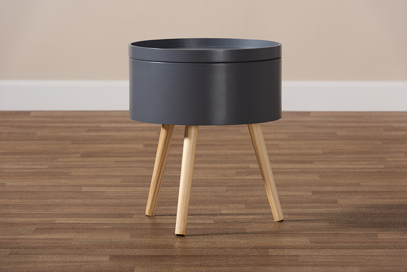 Cordoba Mid-Century Modern Gray Wood End Table w/Removable Top