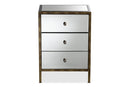 Sebille Mirrored 3-Drawer End Table Baxton