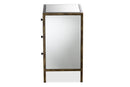 Sebille Mirrored 3-Drawer End Table Baxton
