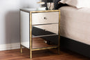 Sebille Mirrored 3-Drawer End Table Baxton