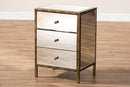Sebille Mirrored 3-Drawer End Table Baxton