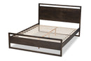 Seren Charcoal Brown Queen Size Platform Bed Baxton