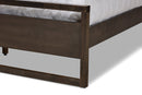 Seren Charcoal Brown Queen Size Platform Bed Baxton