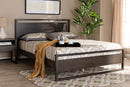 Seren Charcoal Brown Queen Size Platform Bed Baxton