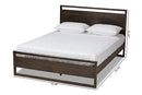 Seren Charcoal Brown Queen Size Platform Bed Baxton