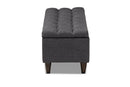Beyla Charcoal Fabric Upholstered Dark Brown Storage Bench Ottoman Baxton