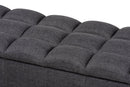 Beyla Charcoal Fabric Upholstered Dark Brown Storage Bench Ottoman Baxton