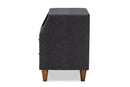 Remy Charcoal Fabric Upholstered 2-Drawer Wood Nightstand Baxton