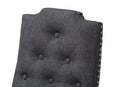 Newcastle Charcoal Fabric Upholstered Button Tufted Wood Dining Chair Set of 2 Baxton