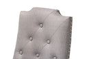 Newcastle Gray Fabric Upholstered Button Tufted Wood Dining Chair Set of 2 Baxton