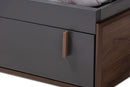 Keagan Two-Tone Gray and Walnut Queen Storage Bed Baxton
