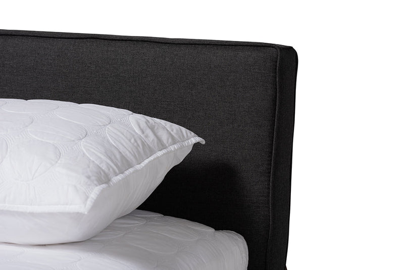 Keagan Two-Tone Gray and Walnut Queen Storage Bed Baxton