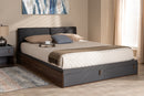 Keagan Two-Tone Gray and Walnut Queen Storage Bed Baxton