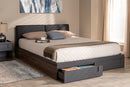Keagan Two-Tone Gray and Walnut Queen Storage Bed Baxton