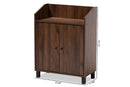 Sylvia Walnut Brow 2-Door Wood Entryway Shoe Storage Cabinet w/Open Shelf Baxton