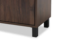 Sylvia Walnut Brow 2-Door Wood Entryway Shoe Storage Cabinet w/Open Shelf Baxton