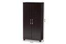 Sampson Two-Tone Wenge and Black 2-Door Wood Entryway Shoe Storage Cabinet Baxton