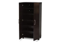 Sampson Two-Tone Wenge and Black 2-Door Wood Entryway Shoe Storage Cabinet Baxton