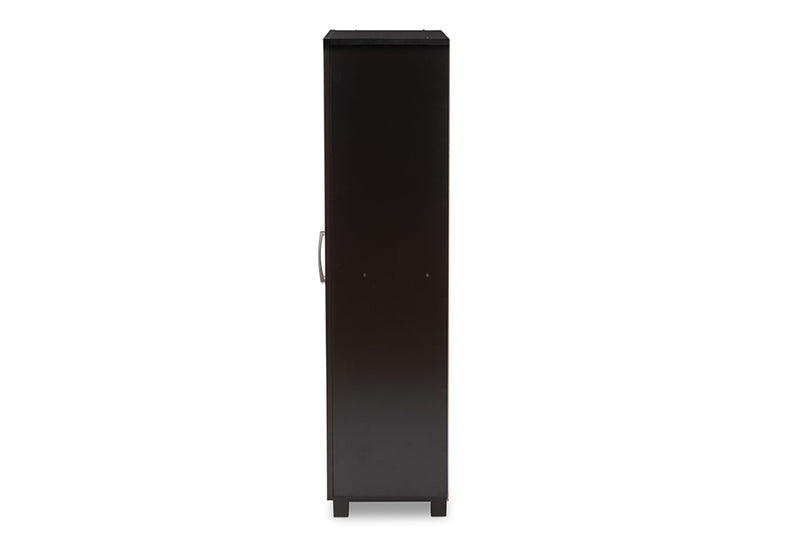 Sampson Modern and Contemporary Two-Tone Wenge and Black Finished 2-Door Wood Entryway Shoe Storage Cabinet