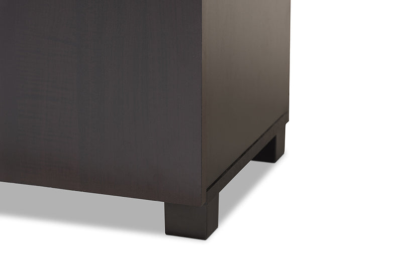 Sampson Modern and Contemporary Two-Tone Wenge and Black Finished 2-Door Wood Entryway Shoe Storage Cabinet