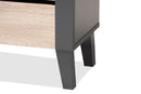 Malia Two-Tone Oak Brown and Dark Gray 2-Door Wood Entryway Shoe Storage Cabinet Baxton