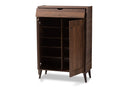 Kalila Walnut Brown finished 2-Door Wood Entryway Shoe Storage Cabinet Baxton
