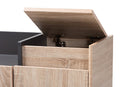 Zariah Two-Tone Oak Brown and Dark Gray Entryway Shoe Cabinet Baxton