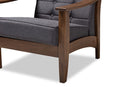 Saoka Gray Fabric Upholstered Walnut Wood Lounge Chair Baxton