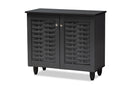 Curlew Dark Gray 2-Door Wooden Entryway Shoe Storage Cabinet Baxton
