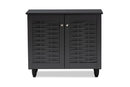 Curlew Dark Gray 2-Door Wooden Entryway Shoe Storage Cabinet Baxton