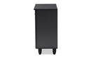 Curlew Dark Gray 2-Door Wooden Entryway Shoe Storage Cabinet Baxton