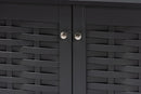 Curlew Dark Gray 2-Door Wooden Entryway Shoe Storage Cabinet Baxton