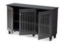 Emmett Dark Gray 3-Door Wooden Entryway Shoe Storage Wide Cabinet Baxton