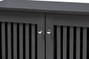 Emmett Dark Gray 3-Door Wooden Entryway Shoe Storage Wide Cabinet Baxton