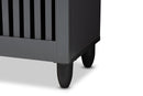 Emmett Dark Gray 3-Door Wooden Entryway Shoe Storage Wide Cabinet Baxton