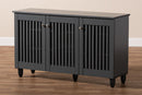 Emmett Dark Gray 3-Door Wooden Entryway Shoe Storage Wide Cabinet Baxton