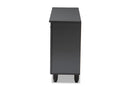 Curlew Dark Gray 3-Door Wooden Entryway Shoe Storage Cabinet Baxton