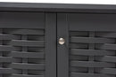 Curlew Dark Gray 3-Door Wooden Entryway Shoe Storage Cabinet Baxton