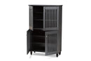 Emmett Dark Gray 4-Door Wooden Entryway Shoe Storage Cabinet Baxton