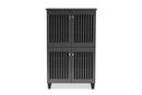 Emmett Dark Gray 4-Door Wooden Entryway Shoe Storage Cabinet Baxton