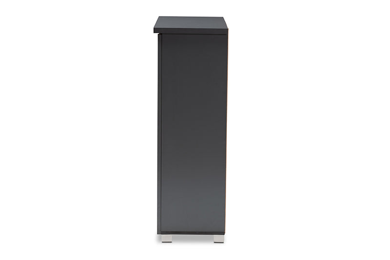 Margaret Modern and Contemporary Dark Gray 2-Door Wooden Entryway Shoe Storage Cabinet