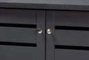 Margaret Dark Gray 2-Door Wooden Entryway Shoe Storage Cabinet Baxton