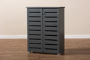 Margaret Dark Gray 2-Door Wooden Entryway Shoe Storage Cabinet Baxton