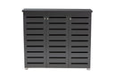 Margaret Dark Gray 3-Door Wooden Entryway Shoe Storage Cabinet Baxton