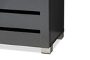 Margaret Dark Gray 3-Door Wooden Entryway Shoe Storage Cabinet Baxton