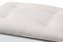 Jana Off White Fabric Upholstered Mirrored Ottoman Vanity Bench Baxton
