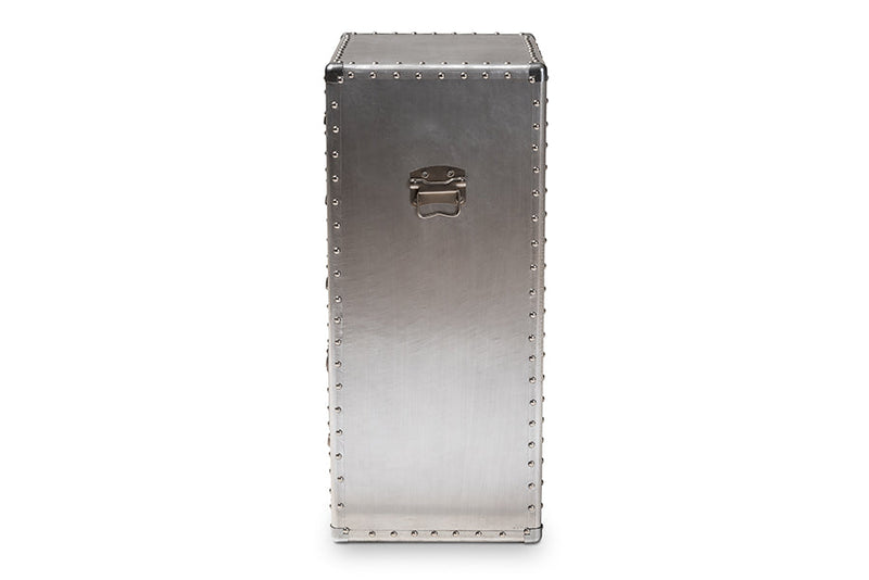 Mari French Industrial Silver Metal 5-Drawer Accent Storage Cabinet Baxton