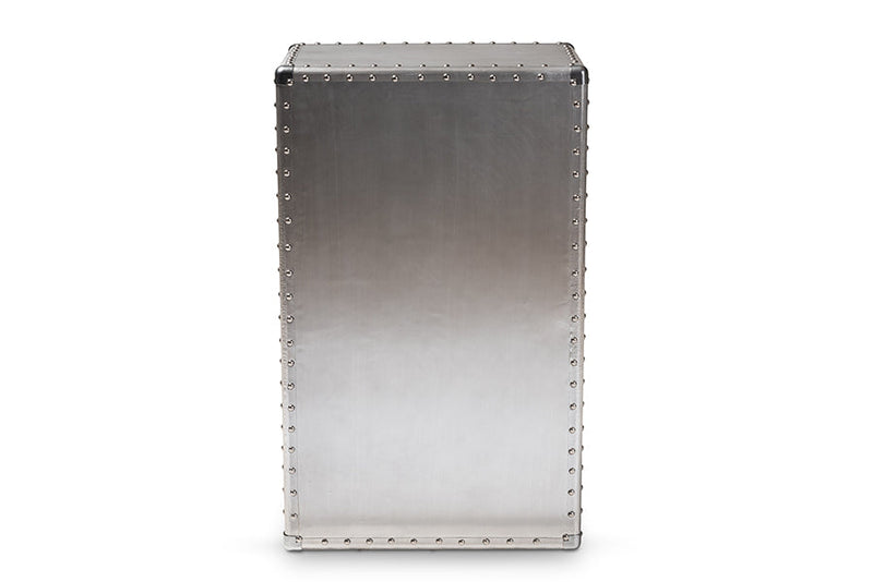 Mari French Industrial Silver Metal 5-Drawer Accent Storage Cabinet Baxton