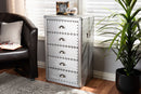 Mari French Industrial Silver Metal 5-Drawer Accent Storage Cabinet Baxton